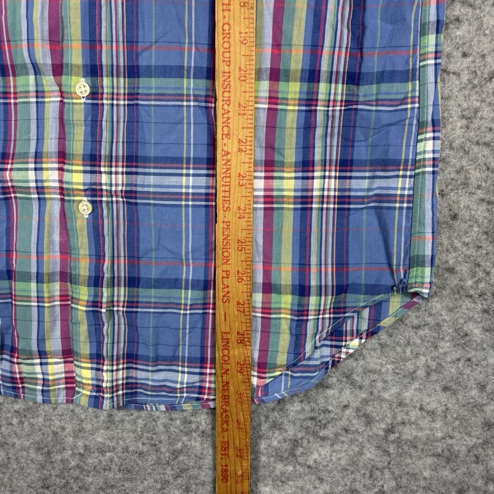 Vintage Ralph‎ Lauren Classic Fit Madras Plaid Button Down Shirt Mens Medium - Picture 3 of 7
